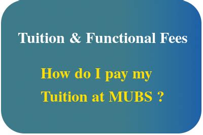 Tuition & Payment at MUBS .